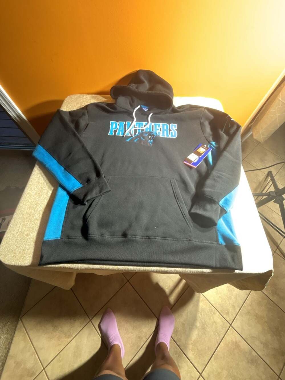 Carolina Panthers Home Court Pullover Hoodie Size 2XL Black Blue